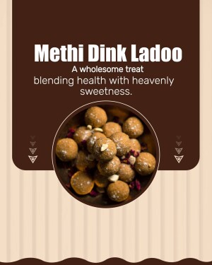 Close-up of Methi Dink Ladoo, a traditional Indian sweet