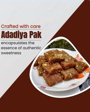 Close-up of Adadiya Pak, a traditional Indian sweet, served on a plate with garnishing.