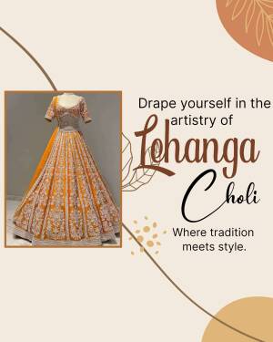 Elegant orange and gold lehenga choli for festive wear