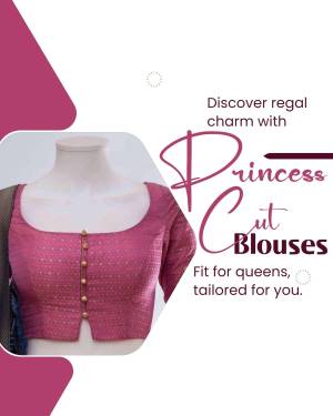 Pink Princess Cut Blouse on Mannequin