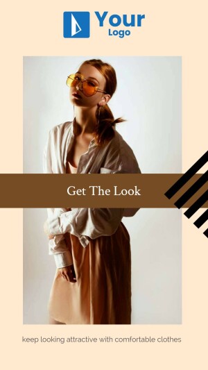 A woman wearing sunglasses and a stylish outfit, promoting a 'Get The Look' campaign.