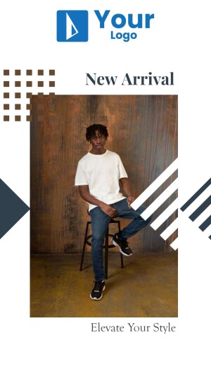 Man wearing white t-shirt and jeans, promoting new arrival clothing