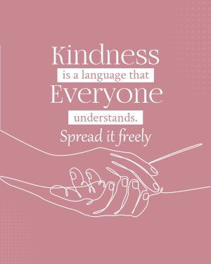 Quote about kindness with hands illustration
