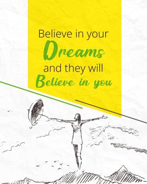 Inspirational quote with a woman reaching for the sky