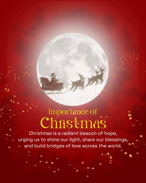Santa's sleigh silhouetted against a full moon with text 'Importance of Christmas'