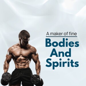 Muscular man lifting dumbbells with text overlay