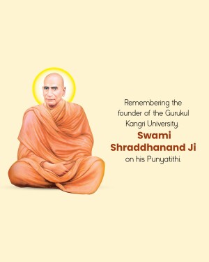 Portrait of Swami Shraddhanand Ji, founder of Kangri University
