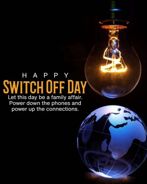 Image promoting Switch Off Day with a glowing lightbulb and a globe.