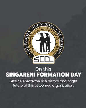 Singareni Collieries Company Limited logo with text celebrating Formation Day