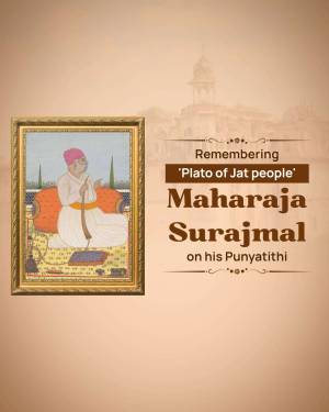 Portrait of Maharaja Surajmal, a Jat ruler, in a traditional painting style.