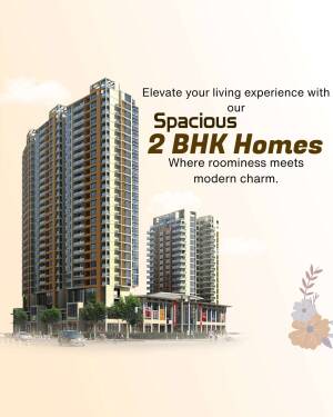 Modern apartment building with 2 BHK homes for sale