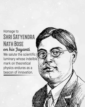 Portrait of Shri Satyendra Nath Bose