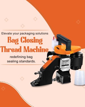 Industrial bag closing machine for packaging