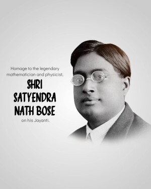 Portrait of Satyendra Nath Bose, a renowned mathematician and physicist.