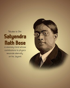Portrait of Satyendra Nath Bose, a renowned physicist