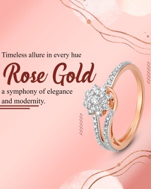 Close-up of a rose gold and diamond ring with elegant design.