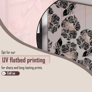 Close-up of UV flatbed printed panels with a floral pattern