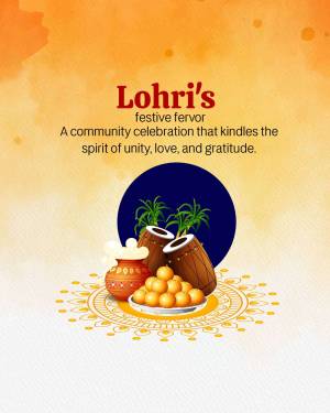 Lohri festival graphic with traditional elements