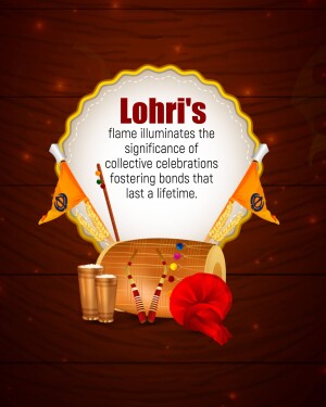 Lohri festival illustration with traditional elements