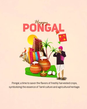 Pongal festival illustration with traditional elements
