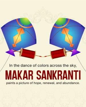 Colorful kites flying for Makar Sankranti celebration