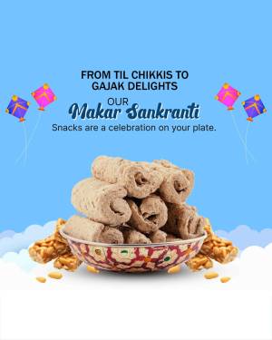 Makar Sankranti snacks with til chikkis and kites