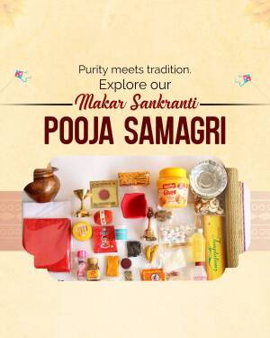 Makar Sankranti Pooja items arranged on a white plate