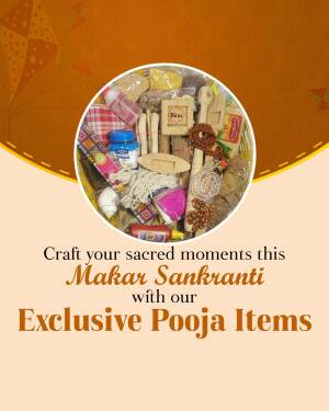 A collection of traditional items for Makar Sankranti Pooja