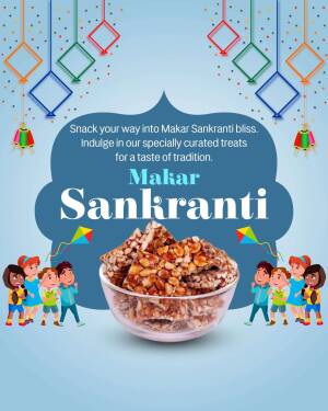 Makar Sankranti celebration with traditional sweets and kites