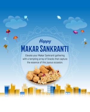 Makar Sankranti celebration with kites and traditional sweets