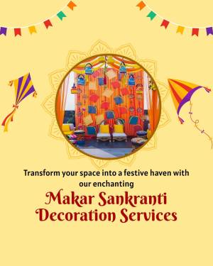 Makar Sankranti decoration with kites and festive backdrop