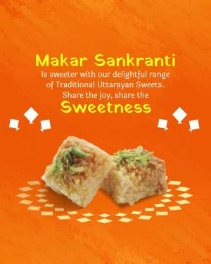 Makar Sankranti sweets with kite decorations