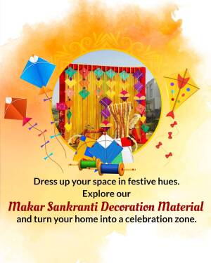 Colorful kites and festive decorations for Makar Sankranti