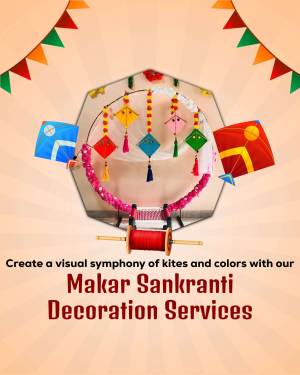 Colorful kites and decorations for Makar Sankranti festival