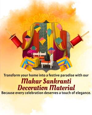 Makar Sankranti decorations with kites and festive elements
