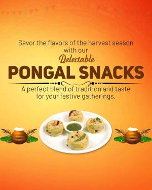 Image of Pongal snacks with traditional decorations