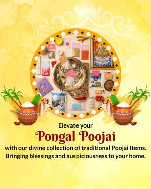 Collection of traditional items for Pongal Pooja