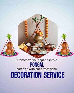 Pongal festival decoration with traditional elements