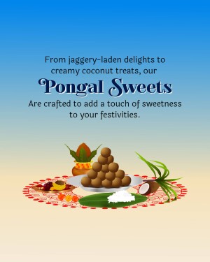 Image of traditional Pongal sweets with festive decorations.