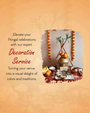 Pongal celebration decoration with traditional elements