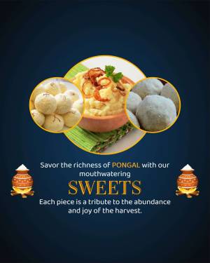 Collage of traditional South Indian sweets for Pongal festival