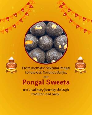 Image of Coconut Burfis with Pongal decorations
