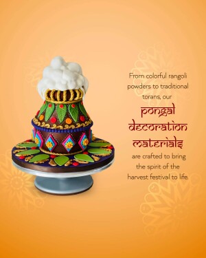 A beautifully decorated pot representing Pongal, a South Indian harvest festival.