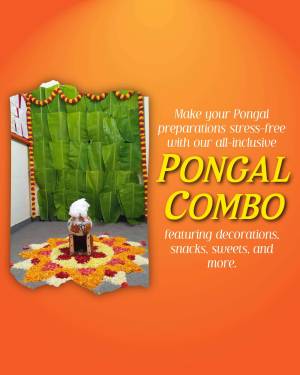 Pongal decorations, traditional Rangoli, and festive combo offer