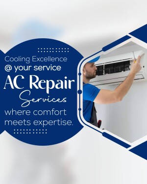 AC repair technician working on a split AC unit