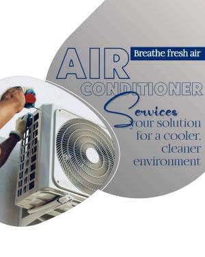 Technician servicing an air conditioner unit