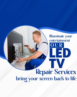 Technician repairing an LED TV