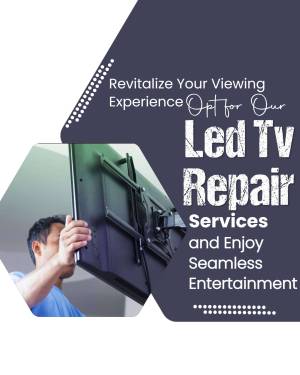 Technician repairing a wall-mounted LED TV