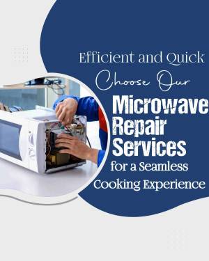 Technician repairing a microwave oven