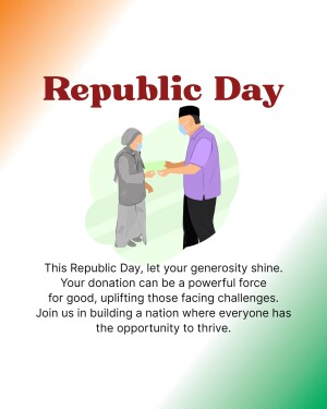 Illustration of people helping each other with Republic Day theme